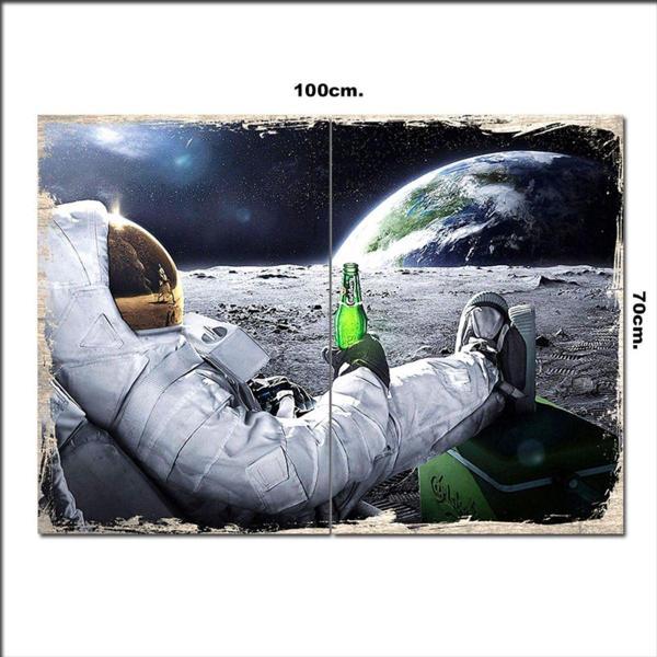 Bedeko Ahşap Tablo Rahat Astronot 70*100Cm - Image 1