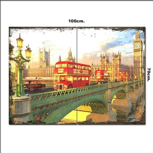 Bedeko Ahşap Tablo Londra Otobüs Ve Köprü 70*100Cm - Image 1