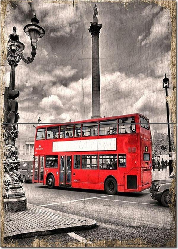 Bedeko Ahşap Tablo Londra Sembolü Otobüs Mdf Poster - Image 1
