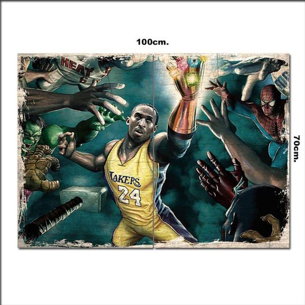 Bedeko Ahşap Tablo Nba Ve Marvel Karakterleri Baskılı 70*100Cm - Image 1