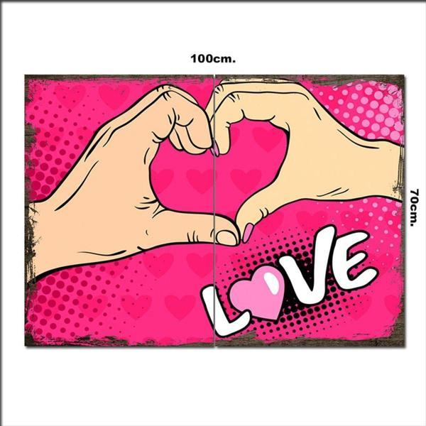 Bedeko Ahşap Tablo Love Aşk Kalp 70*100Cm - Image 1