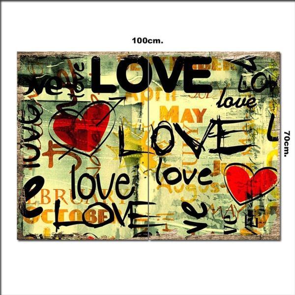 Bedeko Ahşap Tablo Love Aşk Yazılar 70*100Cm - Image 1