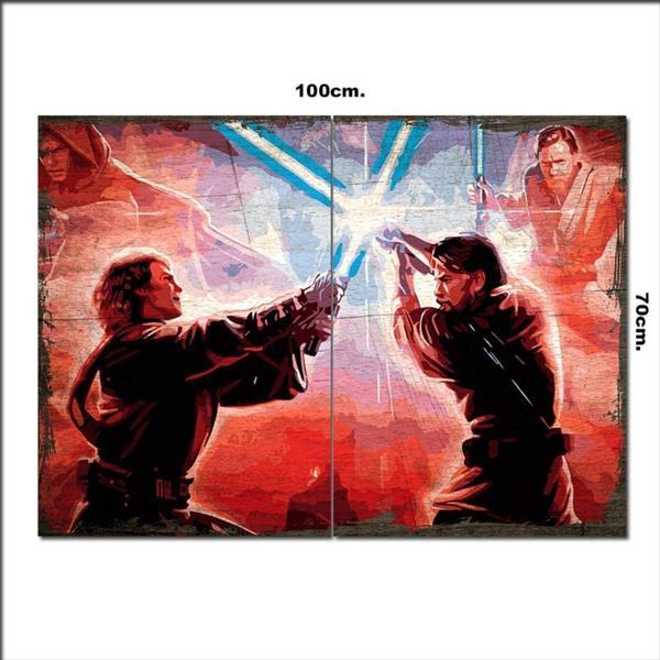 Bedeko Ahşap Tablo Luke Skywalker Ve Obi-Wan Kenobi 70*100Cm - Image 1