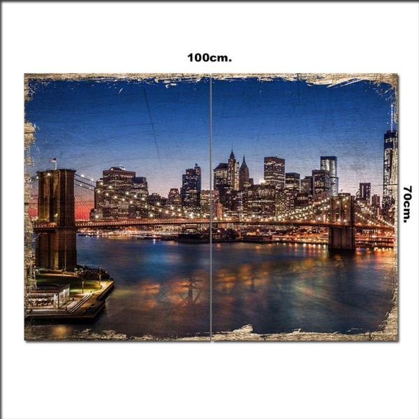 Bedeko Ahşap Tablo New York Şehir Manzara 70*100Cm - Image 1