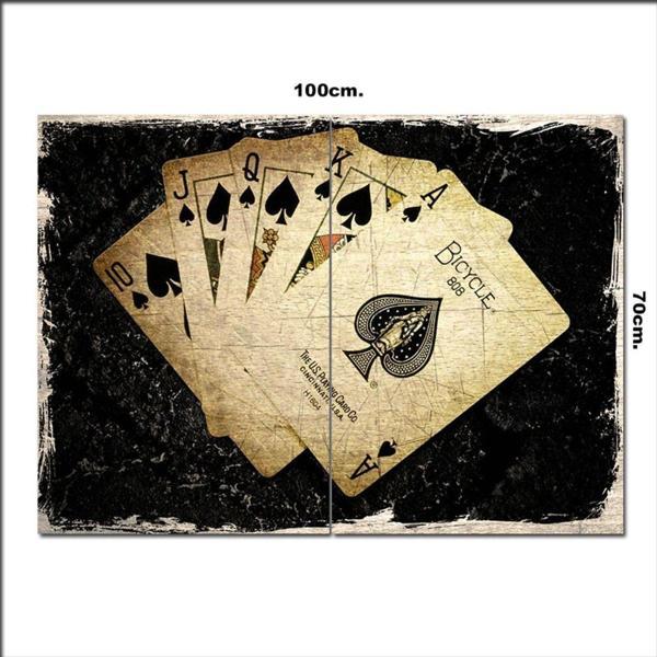 Bedeko Ahşap Tablo Maça Royal Flush Görseli 70*100Cm - Image 1