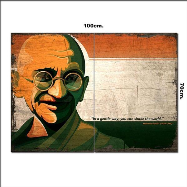 Bedeko Ahşap Tablo Mahatma Gandhi Desenli 70*100Cm - Image 1