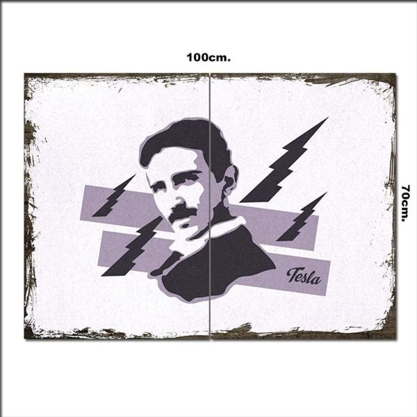 Bedeko Ahşap Tablo Nikola Tesla 70*100Cm - Image 1