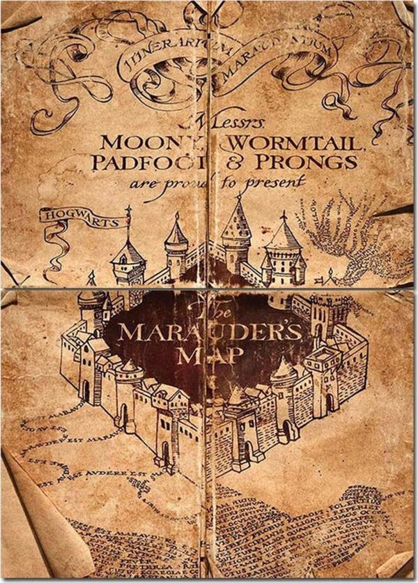 Bedeko Ahşap Tablo Marauders Map Görseli Modern Mdf Tablo - Image 1
