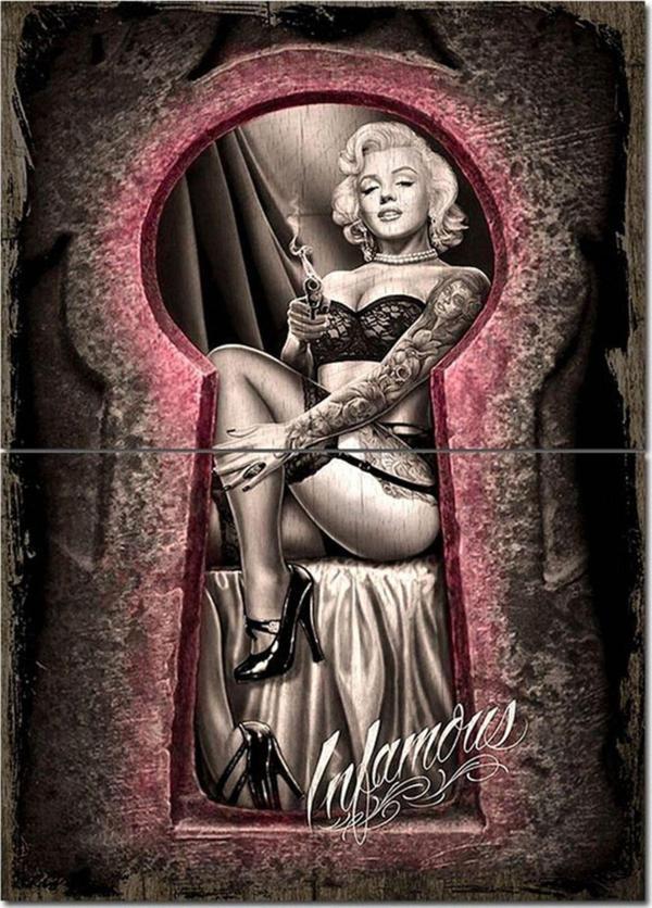 Bedeko Ahşap Tablo Marilyn Monroe Anahtar Kapı Art Mdf Tablo - Image 1