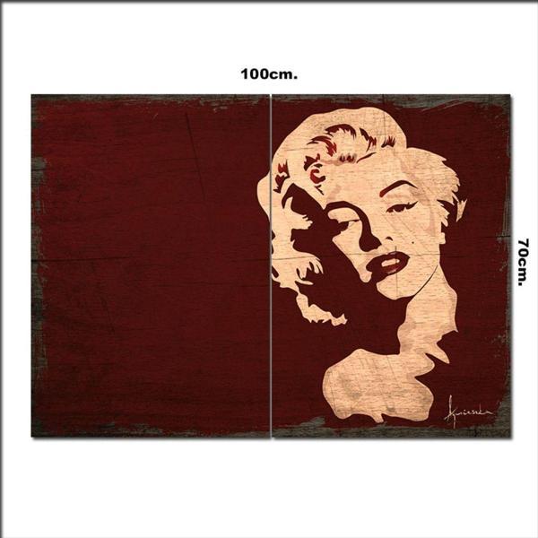 Bedeko Ahşap Tablo Marilyn Monroe Yağlı Boya Tabloları Şekilli 70*100Cm - Image 1