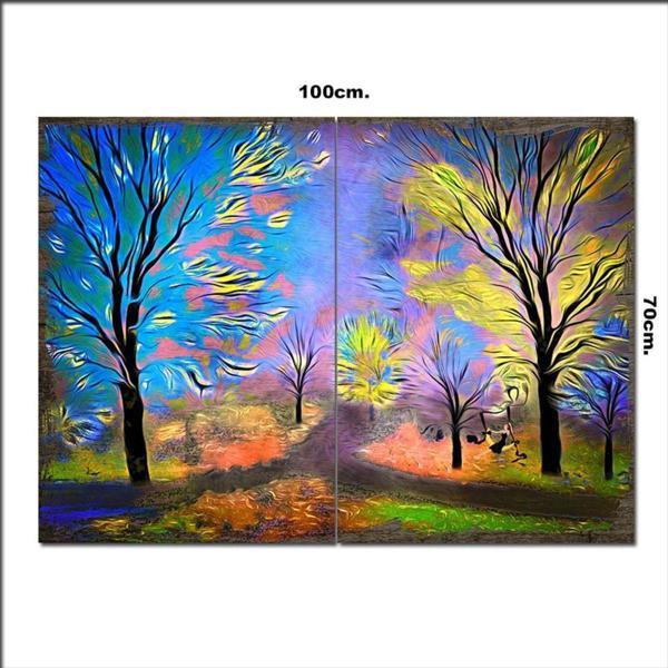 Bedeko Ahşap Tablo Ormanda Salıncaktasallanan Kadın 70*100Cm - Image 1