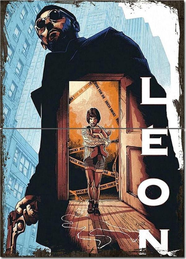 Bedeko Ahşap Tablo Retro Leon Afişi Desenli Ahşap Tablo - Image 1