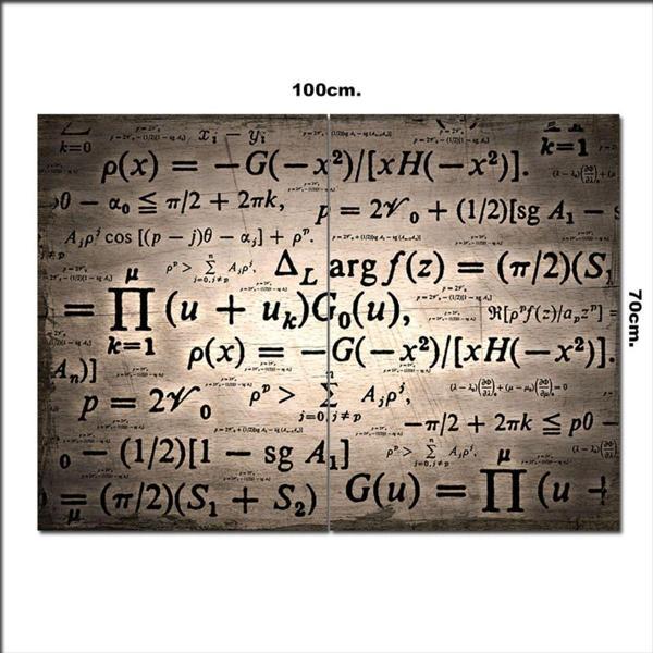Bedeko Ahşap Tablo Matematik Formileri Baskılı 70*100Cm - Image 1