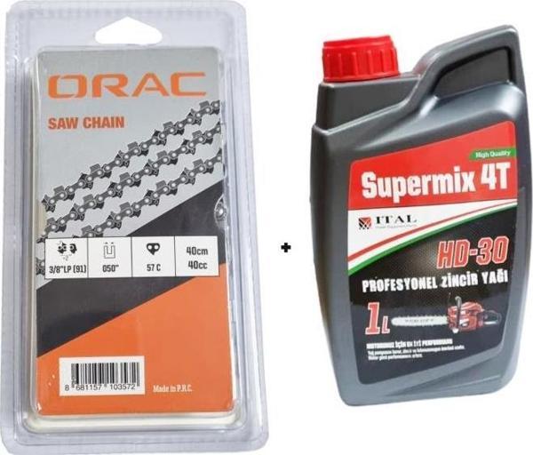 Orac Kesik Zincir 91 1.3mm 28.5 Diş Köşeli  + 1 Litre Zincir Yağı - Image 1
