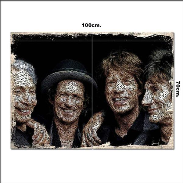 Bedeko Ahşap Tablo Rolling Stones Yazılı Yüz 70*100Cm - Image 1