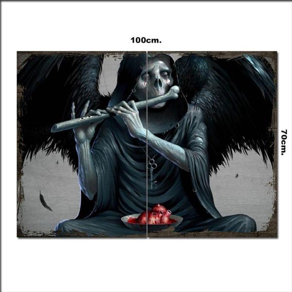 Bedeko Ahşap Tablo Ölüm Meleği Baskılı 70*100Cm - Image 1