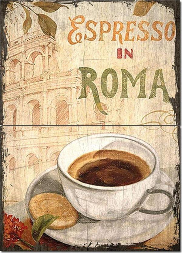 Bedeko Ahşap Tablo Romada Espresso Kahve Dekoratif Mdf Tablo - Image 1