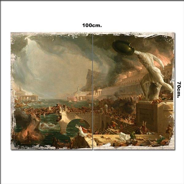 Bedeko Ahşap Tablo Romanın Çöküşü 70*100Cm - Image 1