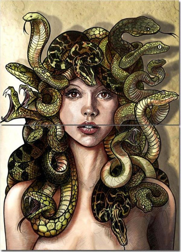 Bedeko Ahşap Tablo Medusa Mitolojisi Görseli Model Ahşap Tablo - Image 1