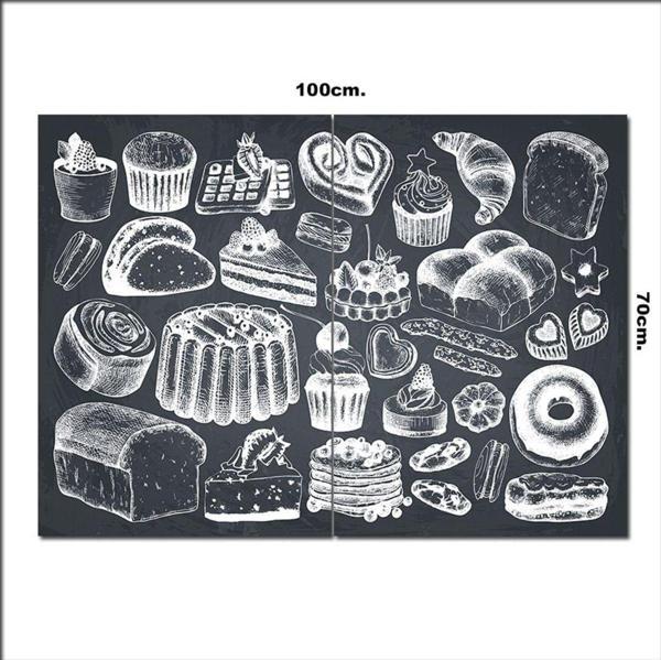 Bedeko Ahşap Tablo Pastahane Ürünleri 70*100Cm - Image 1