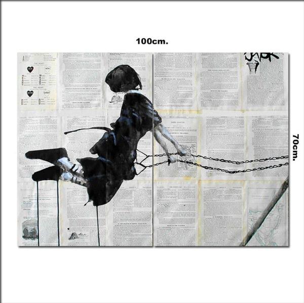 Bedeko Ahşap Tablo Salıncaktaki Kız Görseli 70*100Cm - Image 1