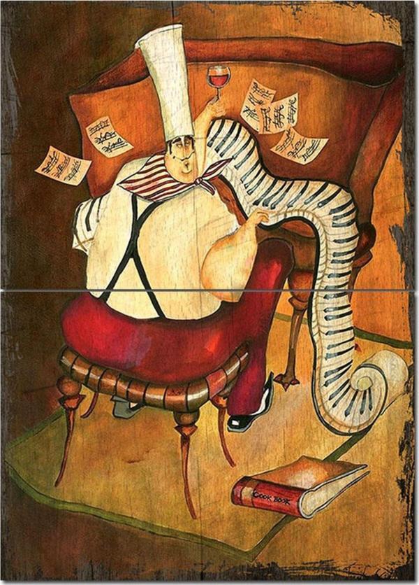 Bedeko Ahşap Tablo Piyanist Aşçı Modern Mdf Tablo - Image 1