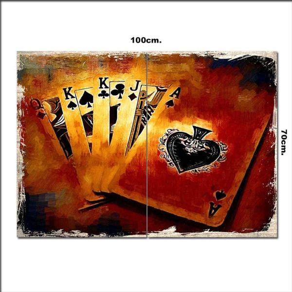 Bedeko Ahşap Tablo Poker Kağıtları 70*100Cm - Image 1