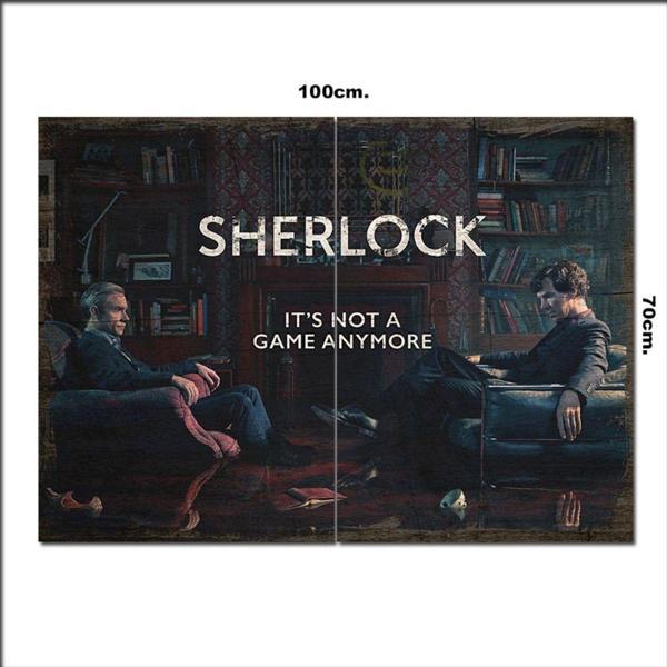 Bedeko Ahşap Tablo Sherlock Holmes Afişi Baskılı 70*100Cm - Image 1