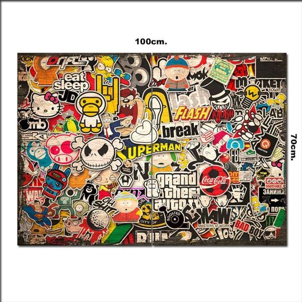 Bedeko Ahşap Tablo Sitcker Koleksiyonu Desenli 70*100Cm - Image 1