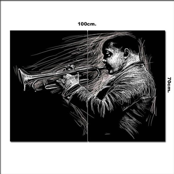 Bedeko Ahşap Tablo Siyah Beyaz Jazz Sanatçısı 70*100Cm - Image 1