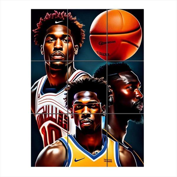 Bedeko Basketbol Temalı Mdf 9 Parça Puzzle Tablo - Image 1
