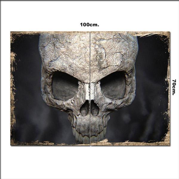 Bedeko Ahşap Tablo Skull Kurukafa 70*100Cm - Image 1