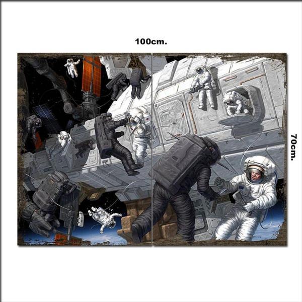 Bedeko Ahşap Tablo Uzay Savaşları 70*100Cm - Image 1
