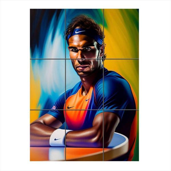 Bedeko Rafaet Nadal Tenis Temalı 9 Parça Puzzle Tablo - Image 1