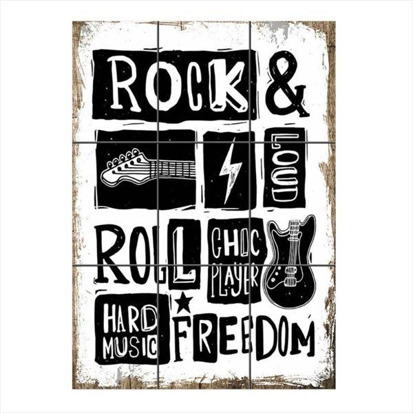 Bedeko Rock Müzik Temalı Mdf 9 Parça Puzzle Tablo - Image 1