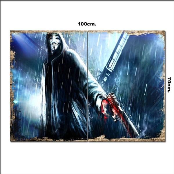 Bedeko Ahşap Tablo V For Vendetta 70*100Cm - Image 1