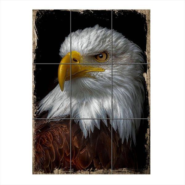 Bedeko Kartal Tasarımlı 9 Parça Puzzle Tablo - Image 1