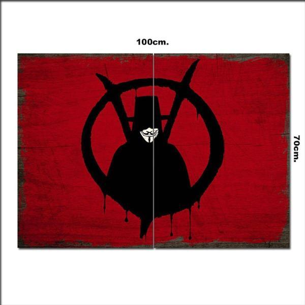 Bedeko Ahşap Tablo V For Vendetta Şekilli 70*100Cm - Image 1
