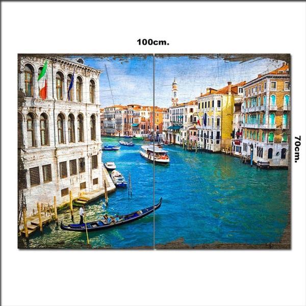 Bedeko Ahşap Tablo Venedik Ve Gondollar 70*100Cm - Image 1