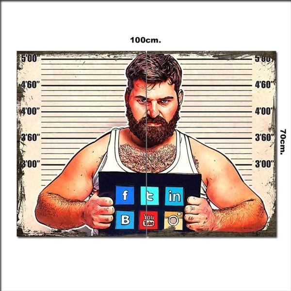 Bedeko Ahşap Tablo Suçlu Sosyal Ağ 70*100Cm - Image 1
