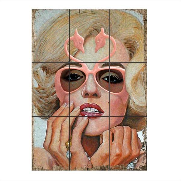 Bedeko Gözlüklü Marilyn 9 Parça Puzzle Tablo - Image 1
