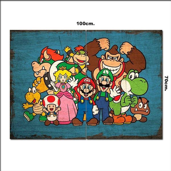 Bedeko Ahşap Tablo Super Mario Ekibi Desenli 70*100Cm - Image 1