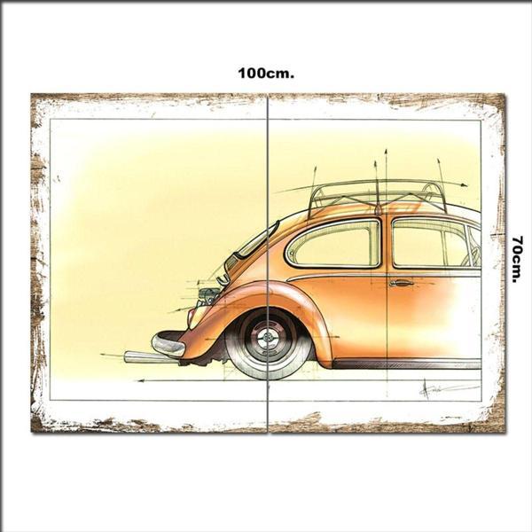 Bedeko Ahşap Tablo Vosvos Kaplumbağa 70*100Cm - Image 1
