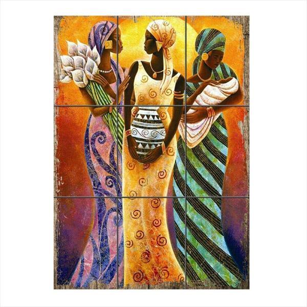 Bedeko Afrikalı Kadınlar Mdf 9 Parça Puzzle Tablo - Image 1