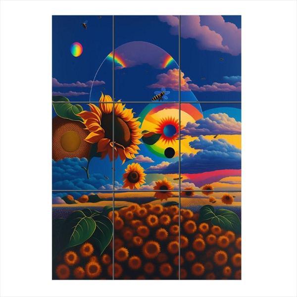 Bedeko Ayçiçekleri Temalı 9 Parça Puzzle Tablo - Image 1
