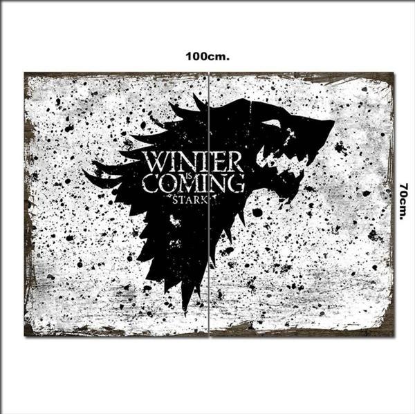 Bedeko Ahşap Tablo Winter İs Coming Stark 70*100Cm - Image 1