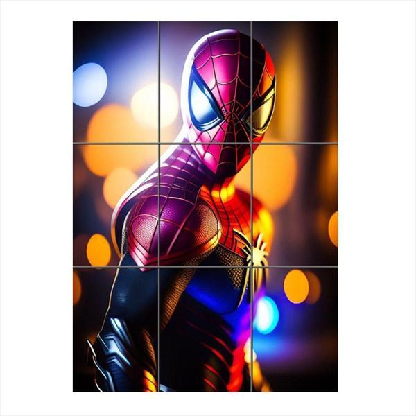 Bedeko Örümcek Adam Temalı Mdf 9 Parça Puzzle Tablo - Image 1