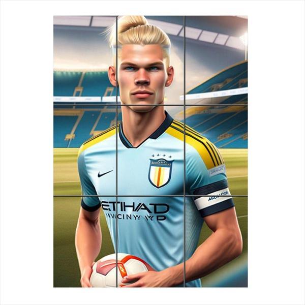 Bedeko Haaland Animasyon Çizim 9 Parça Puzzle Tablo - Image 1