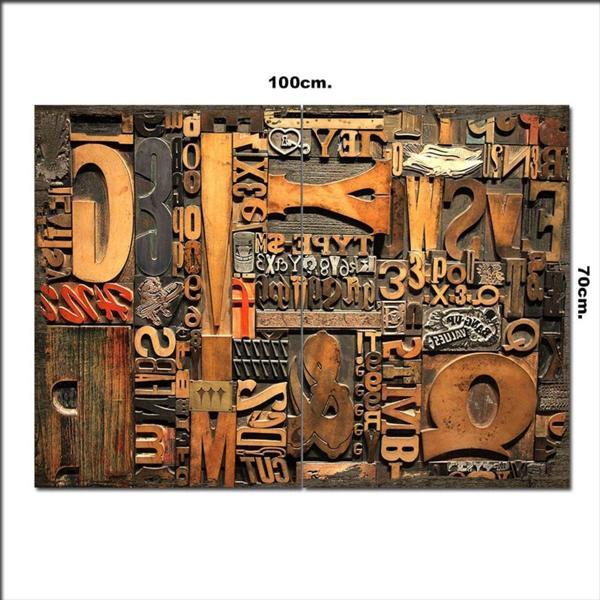 Bedeko Ahşap Tablo Ters Harfler 70*100Cm - Image 1