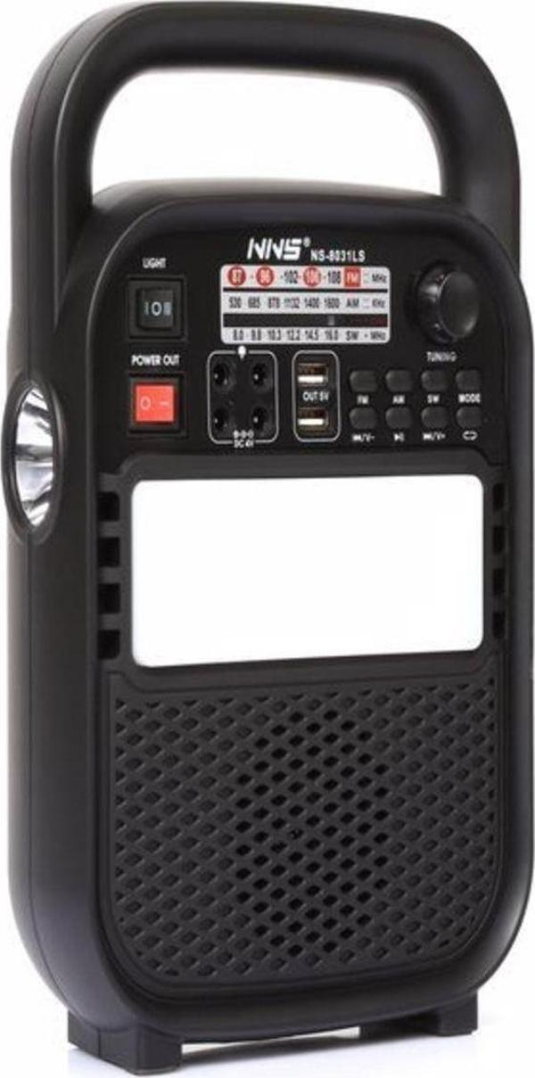 Kamp Feneri Işıldak Güneş Panelli Bluetooth Hoparlör Fm Radyo + 2xampul 3600 Mah Pil - Image 1